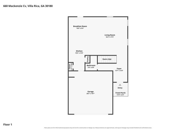 2,060/Mo, 660 Mackenzie Cv Villa Rica, GA 30180 Floorplan View 2