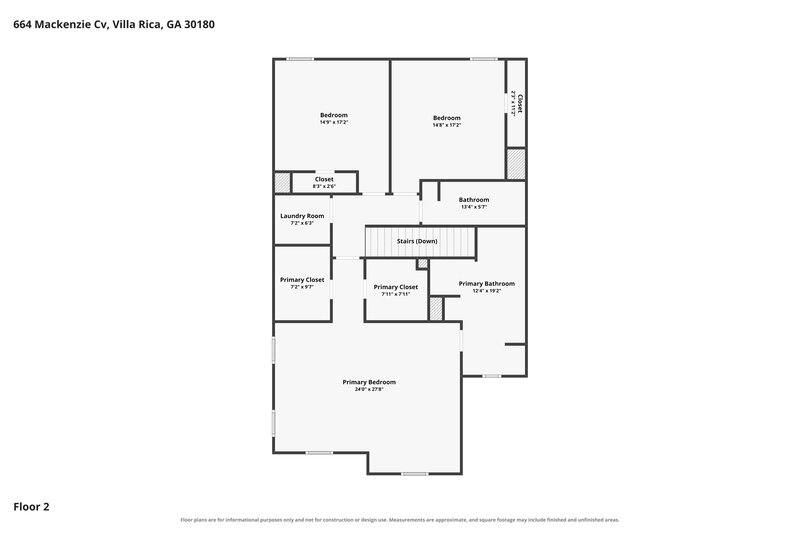 2,100/Mo, 664 Mackenzie Cv Villa Rica, GA 30180 Floor Plan View 2