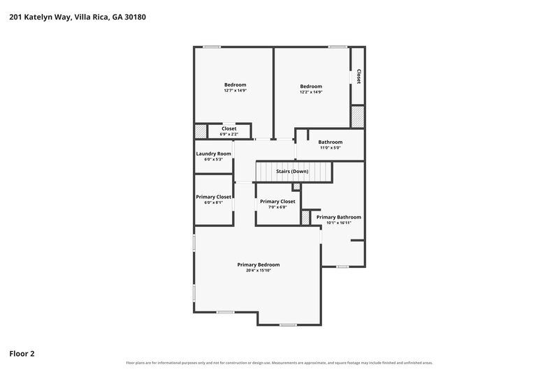 2,060/Mo, 201 Katelyn Way Villa Rica, GA 30180 Floor Plan View 2