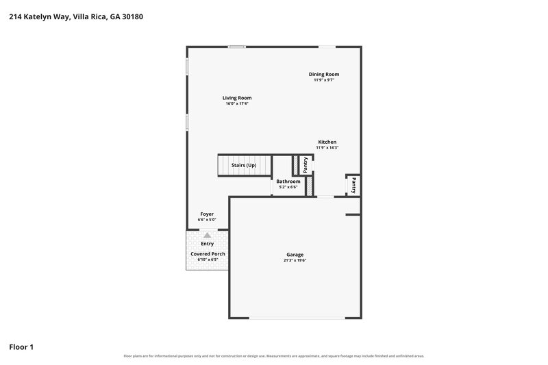2,060/Mo, 214 Katelyn Way Villa Rica, GA 30180 Floor Plan View