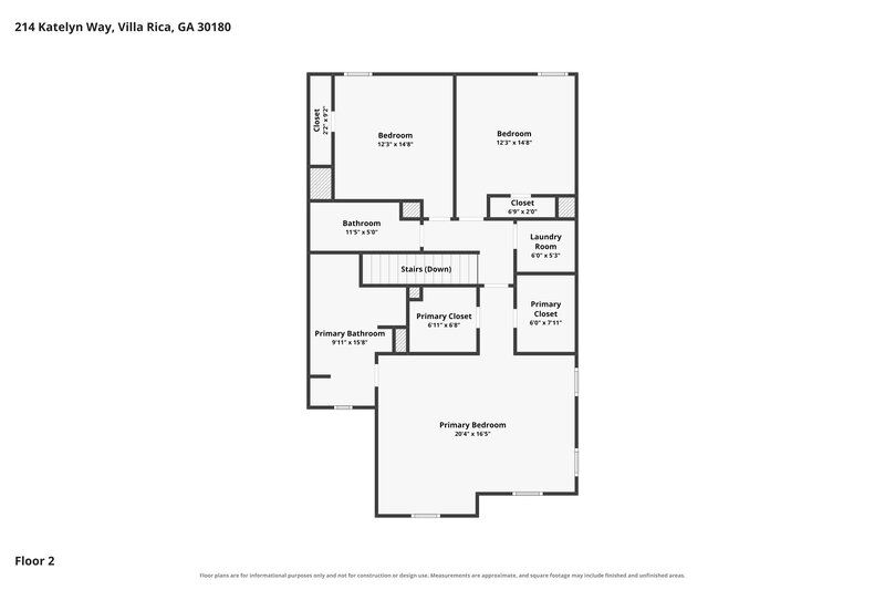 2,060/Mo, 214 Katelyn Way Villa Rica, GA 30180 Floor Plan View 2