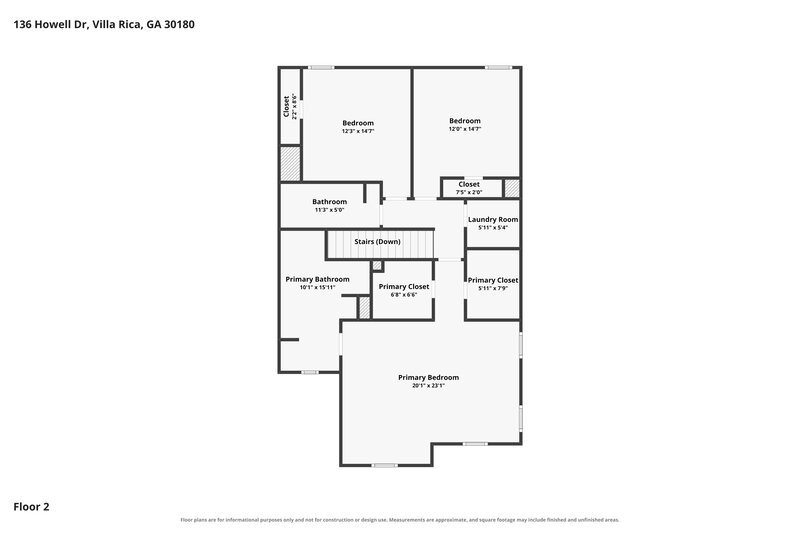 2,060/Mo, 136 Howell Dr Villa Rica, GA 30180 Floor Plan View 2