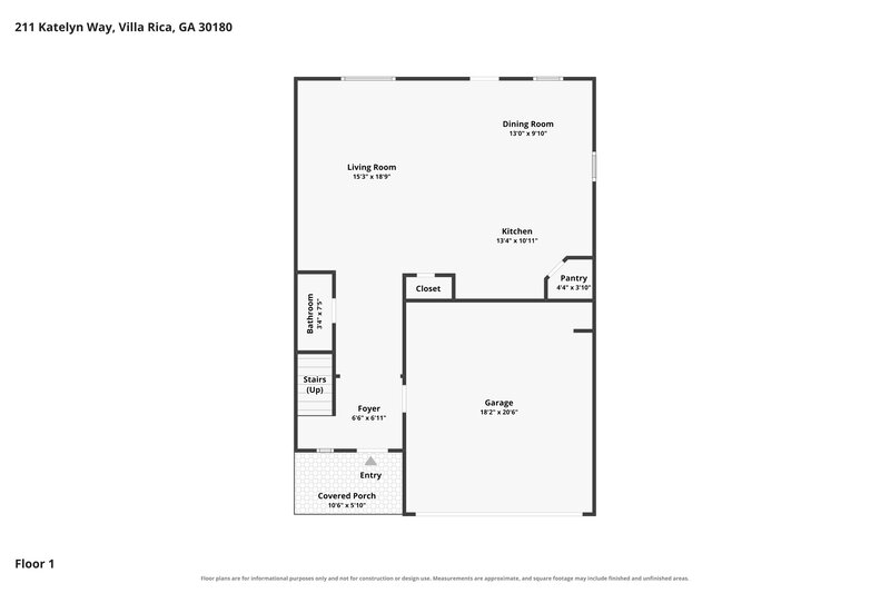 2,170/Mo, 211 Katelyn Way Villa Rica, GA 30180 Floor Plan View