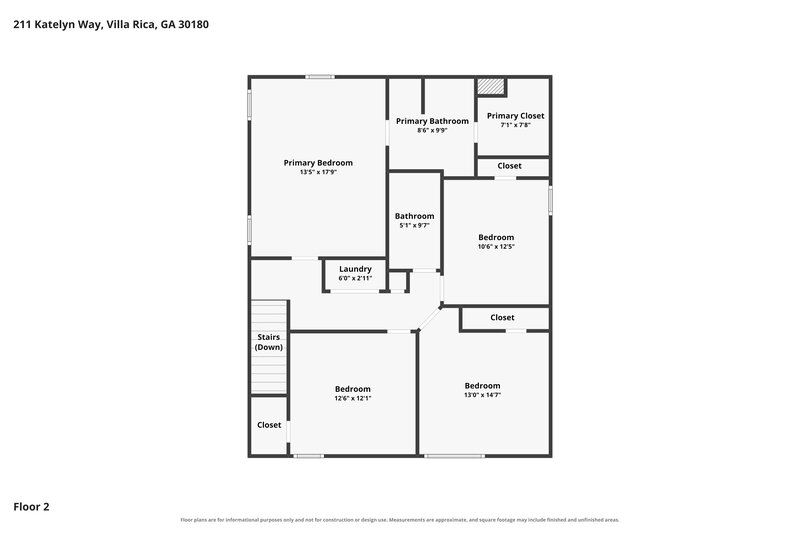 2,170/Mo, 211 Katelyn Way Villa Rica, GA 30180 Floor Plan View 2