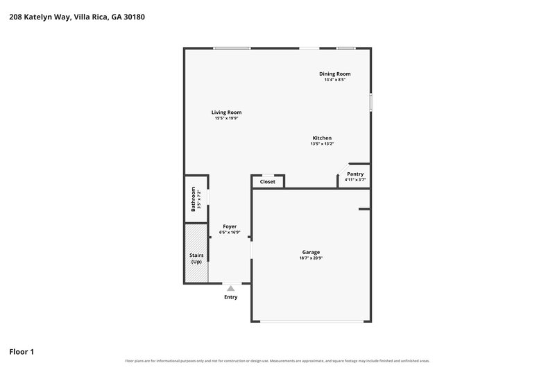 2,170/Mo, 208 Katelyn Way Villa Rica, GA 30180 Floor Plan View