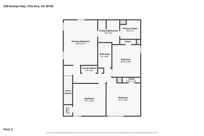 2,170/Mo, 208 Katelyn Way Villa Rica, GA 30180 Floor Plan View 2