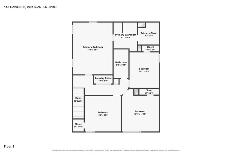 2,170/Mo, 142 Howell Dr Villa Rica, GA 30180 Floor Plan View