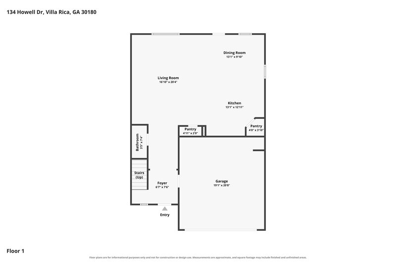 2,145/Mo, 134 Howell Dr Villa Rica, GA 30180 Floor Plan View