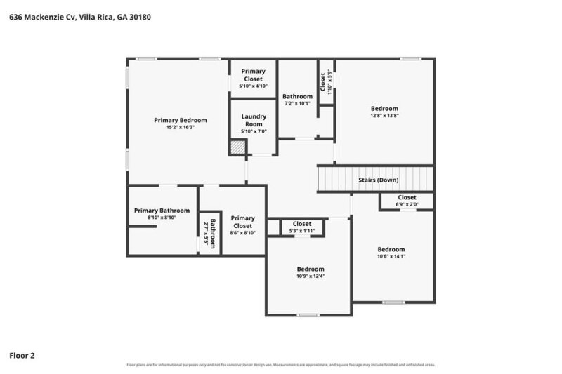 2,160/Mo, 636 Mackenzie Cv Villa Rica, GA 30180 Floorplan View 2