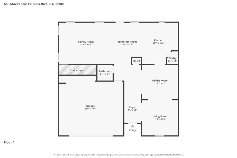 2,350/Mo, 666 Mackenzie Cv Villa Rica, GA 30180 Floor Plan View