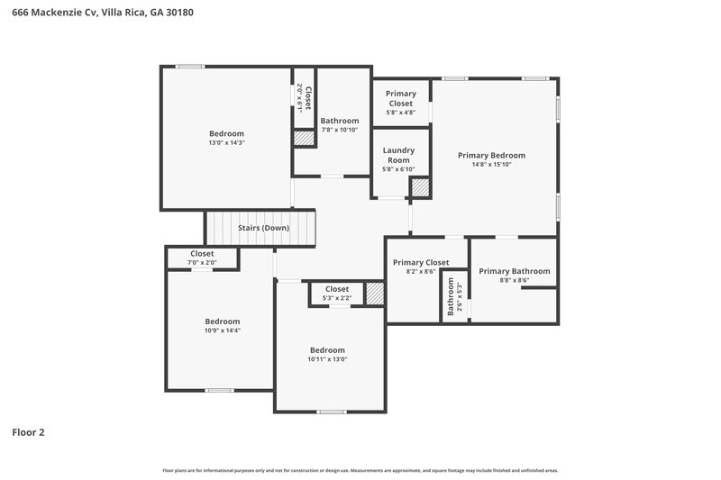 2,350/Mo, 666 Mackenzie Cv Villa Rica, GA 30180 Floor Plan View 2