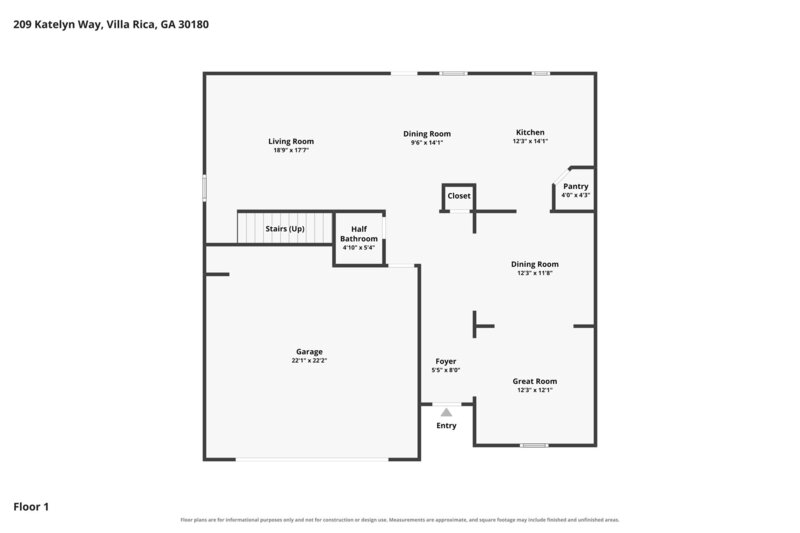 2,300/Mo, 209 Katelyn Way Villa Rica, GA 30180 Floorplan View