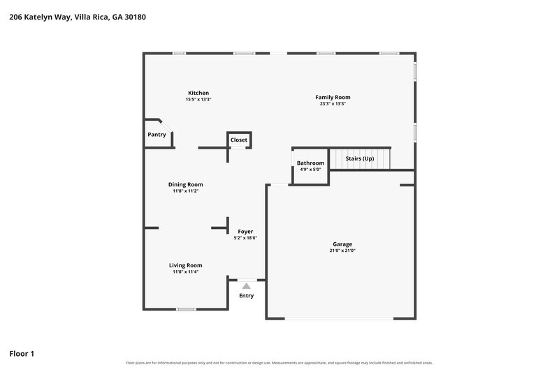 2,300/Mo, 206 Katelyn Way Villa Rica, GA 30180 Floor Plan View
