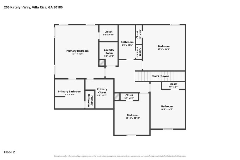 2,300/Mo, 206 Katelyn Way Villa Rica, GA 30180 Floor Plan View 2