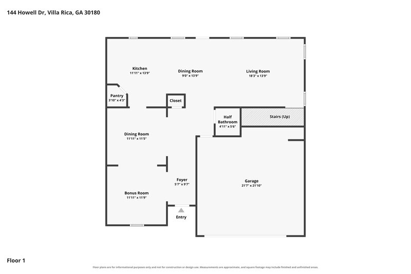 2,300/Mo, 144 Howell Dr Villa Rica, GA 30180 Floor Plan View