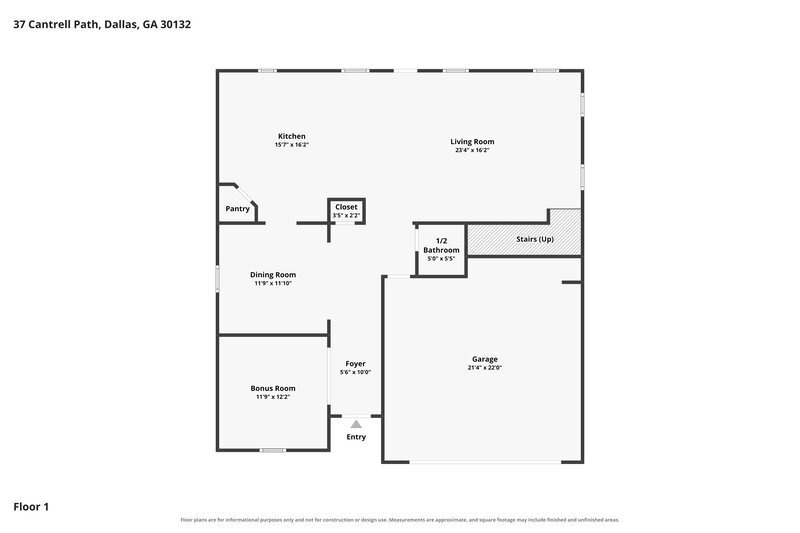 2,450/Mo, 37 Cantrell Way Dallas, GA 30157 Floor Plan View