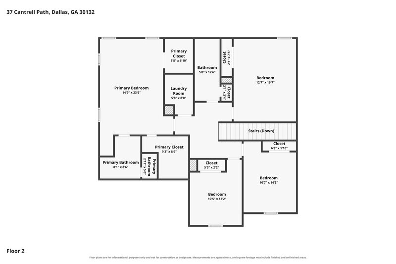 2,450/Mo, 37 Cantrell Way Dallas, GA 30157 Floor Plan View 2