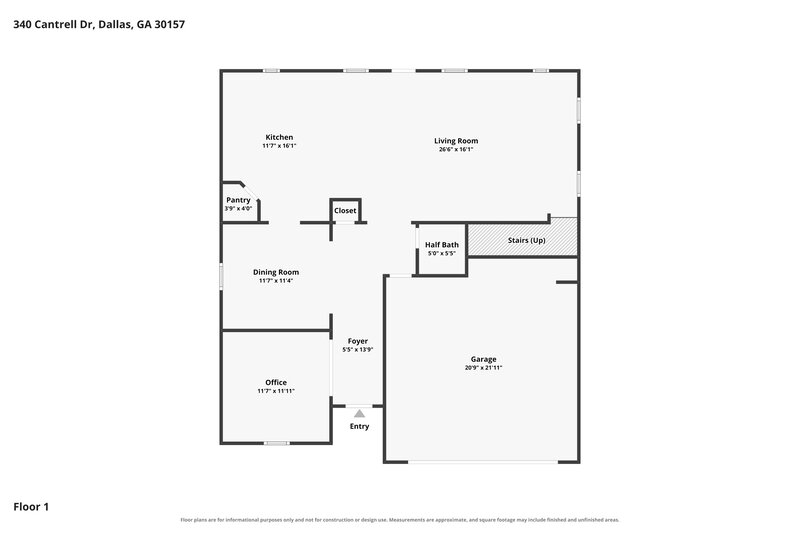 2,450/Mo, 340 Cantrell Dr Dallas, GA 30157 Floor Plan View