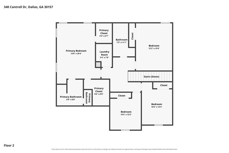 2,450/Mo, 340 Cantrell Dr Dallas, GA 30157 Floor Plan View 2