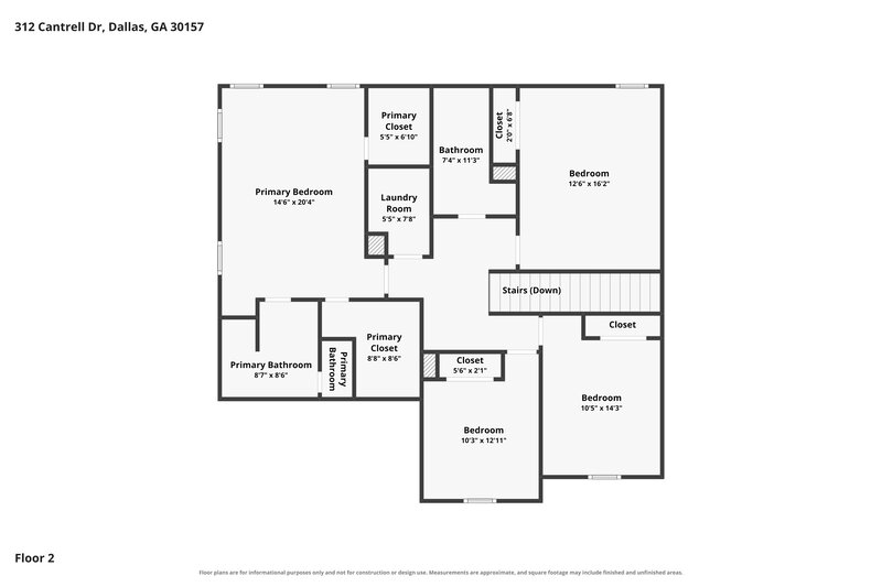 2,450/Mo, 312 Cantrell Dr Dallas, GA 30157 Floorplan View 2