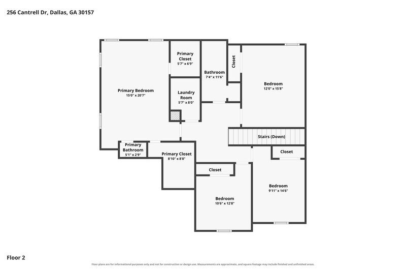 2,450/Mo, 256 Cantrell Dr Dallas, GA 30157 Floor Plan View 2