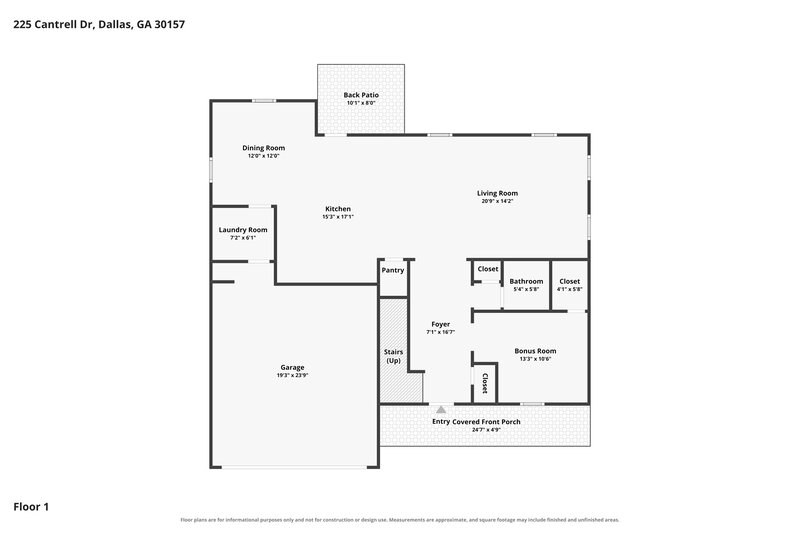 2,495/Mo, 225 Cantrell Dr Dallas, GA 30157 Floorplan View