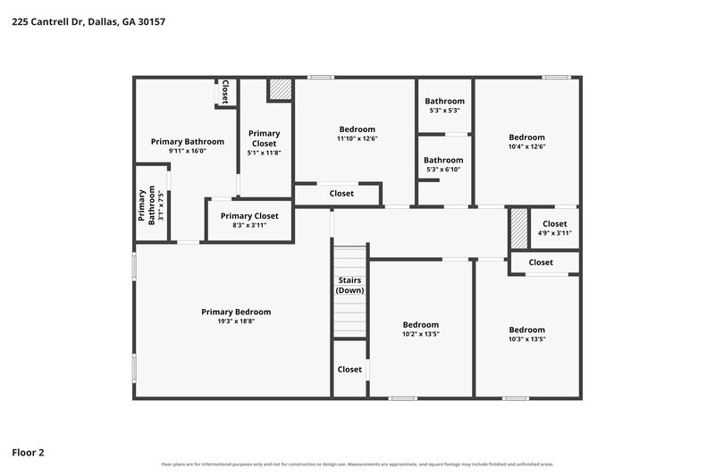 2,495/Mo, 225 Cantrell Dr Dallas, GA 30157 Floorplan View 2