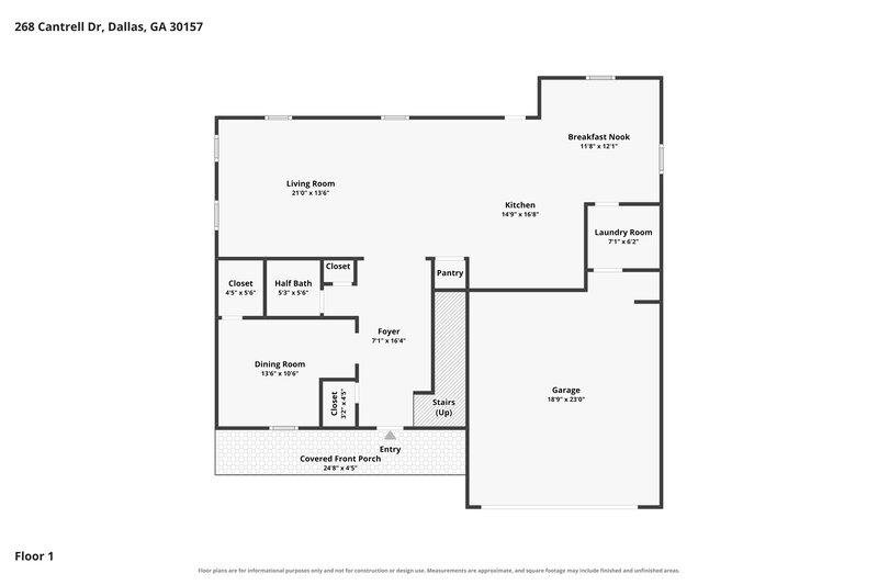 2,495/Mo, 268 Cantrell Dr Dallas, GA 30157 Floor Plan View