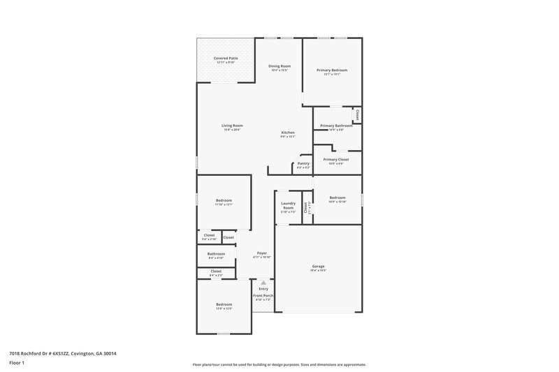 2,080/Mo, 7018 Rochford Dr Covington, GA 30014 Floor Plan View