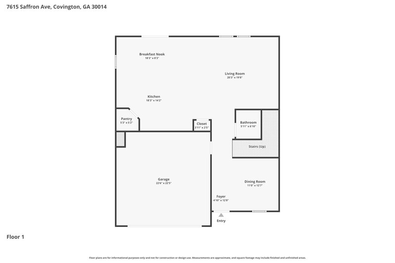 2,140/Mo, 7615 Saffron Ave Covington, GA 30014 Floor Plan View