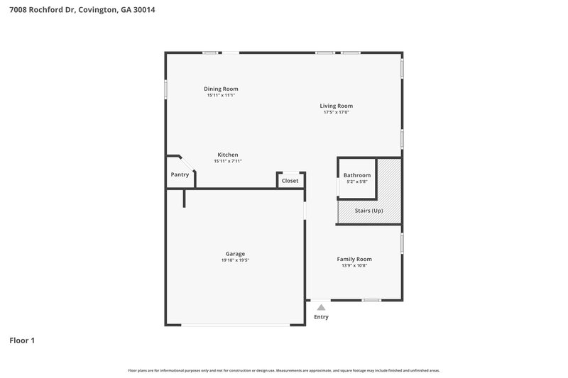 2,025/Mo, 7008 Rochford Dr Covington, GA 30014 Floor Plan View
