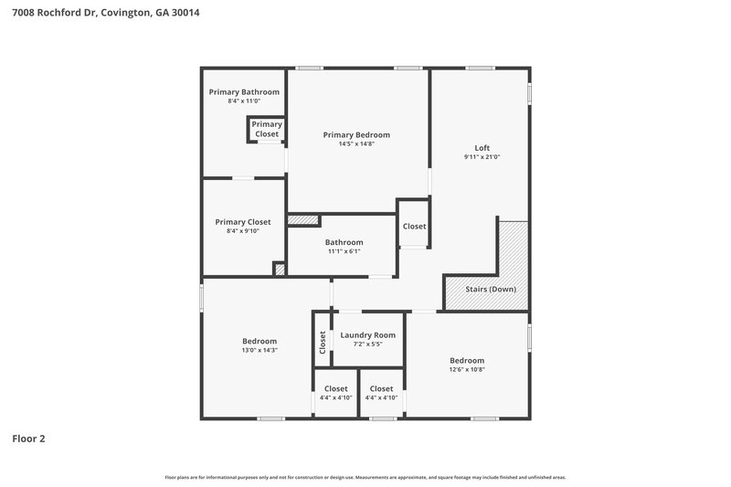 2,025/Mo, 7008 Rochford Dr Covington, GA 30014 Floor Plan View 2