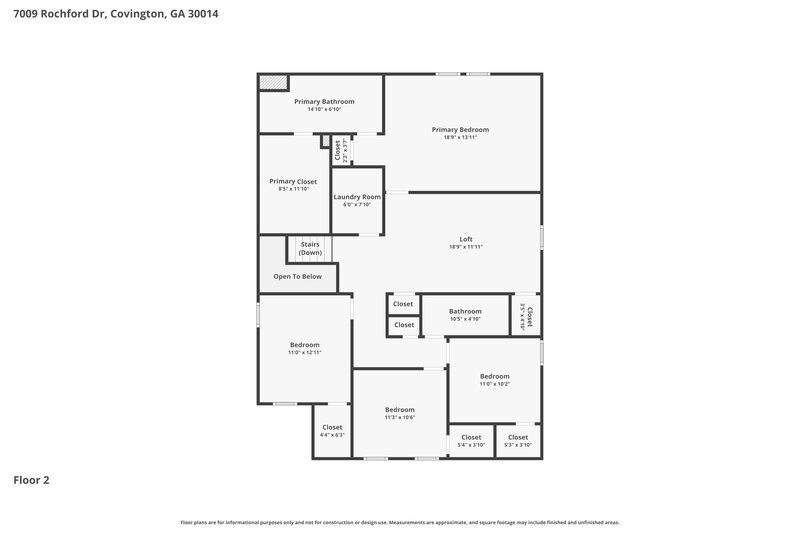 2,450/Mo, 7009 Rochford Dr Covington, GA 30014 Floor Plan View 2