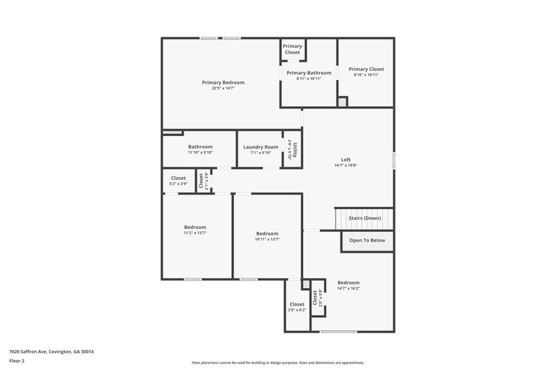 2,350/Mo, 7620 Saffron Ave Covington, GA 30014 Floor Plan View 2