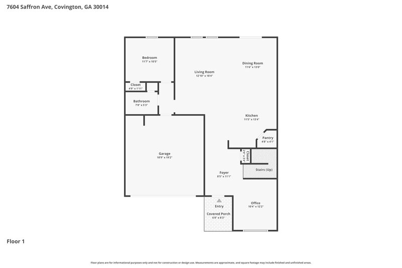 2,500/Mo, 7604 Saffron Ave Covington, GA 30014 Floor Plan View