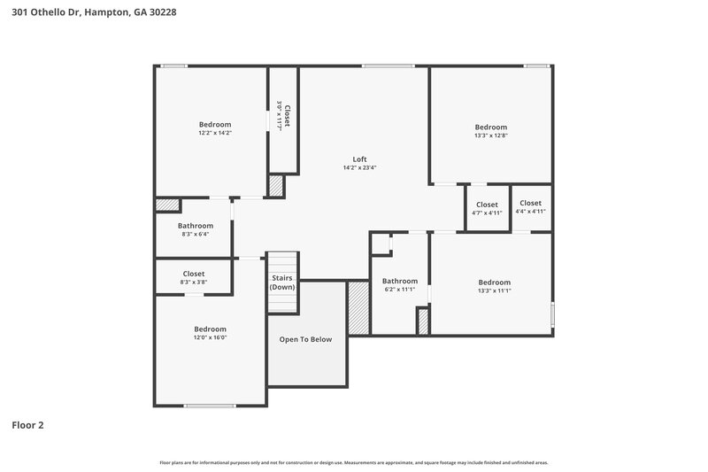 2,570/Mo, 301 Othello Dr Hampton, GA 30228 Floor Plan View 2