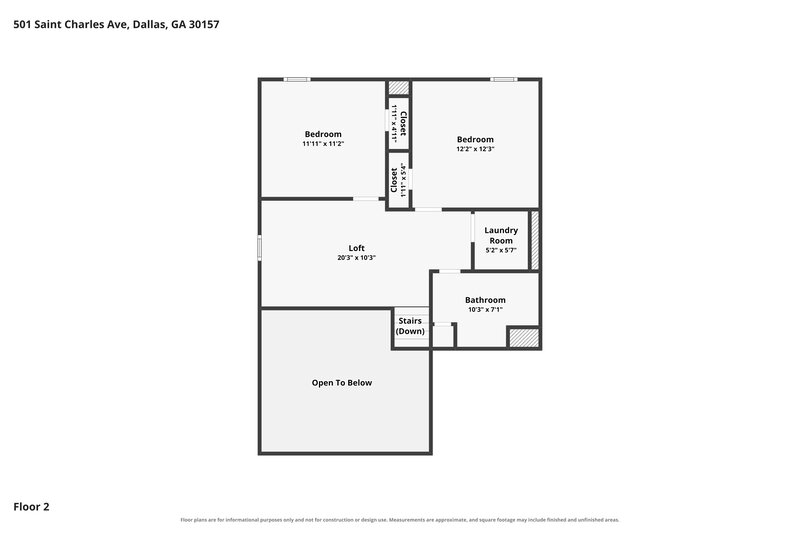 1,885/Mo, 501 St Charles Ave Dallas, GA 30157 Floor Plan View