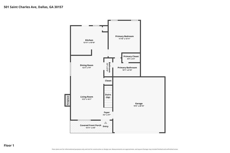 1,885/Mo, 501 St Charles Ave Dallas, GA 30157 Floor Plan View 2