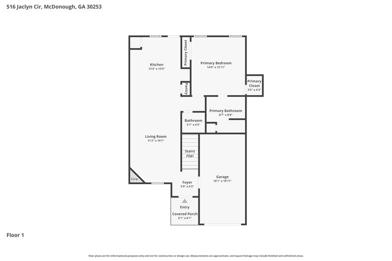 1,790/Mo, 516 Jaclyn Cir McDonough, GA 30253 Floor Plan View