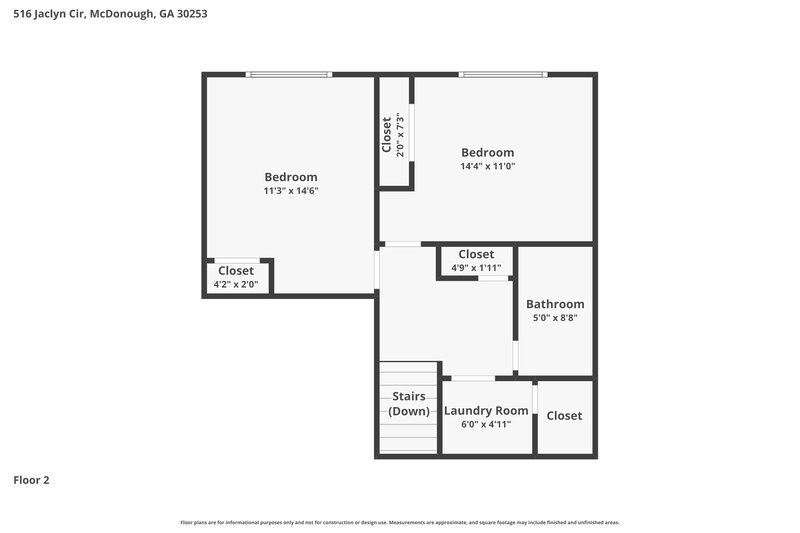 1,790/Mo, 516 Jaclyn Cir McDonough, GA 30253 Floor Plan View 2