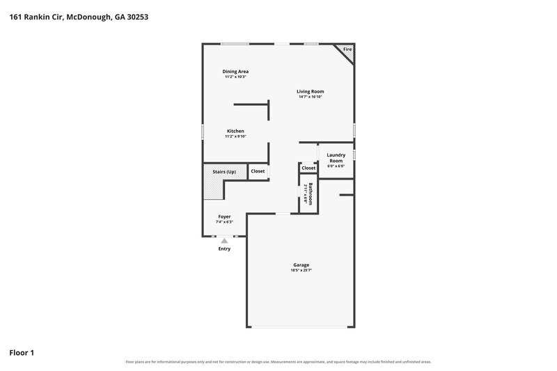 1,980/Mo, 161 Rankin Cir McDonough, GA 30253 Floor Plan View