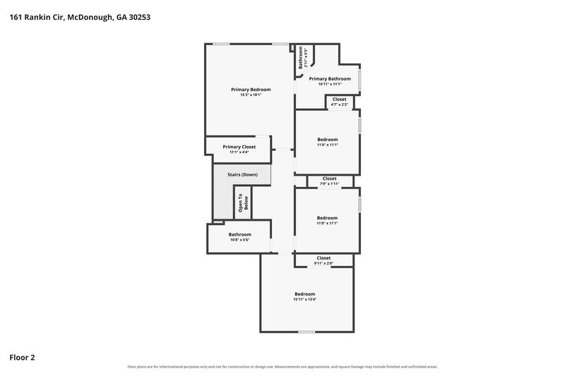 1,980/Mo, 161 Rankin Cir McDonough, GA 30253 Floor Plan View 2
