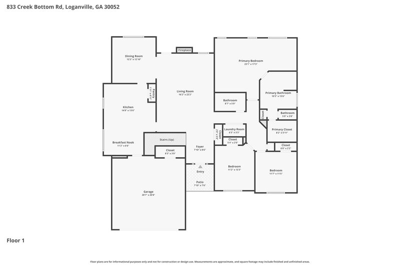 2,275/Mo, 833 Creek Bottom Rd Loganville, GA 30052 Floor Plan View 2