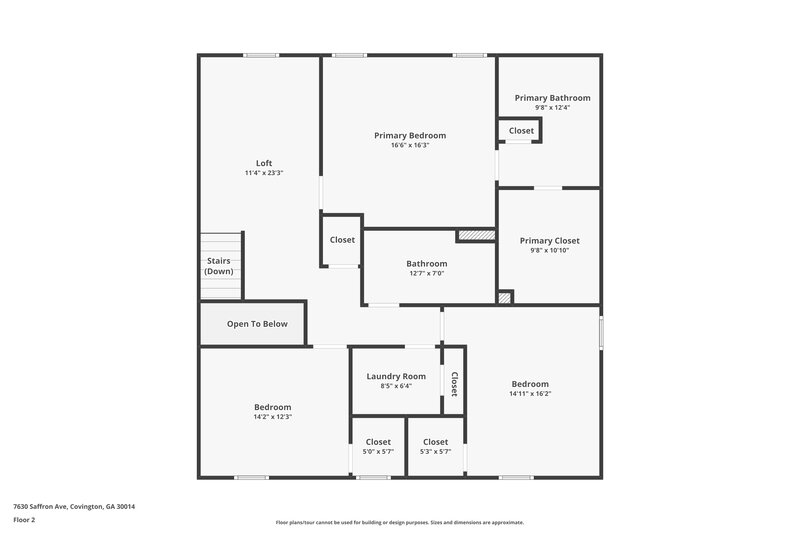 2,075/Mo, 7630 Saffron Ave Covington, GA 30014 Floor Plan View 2