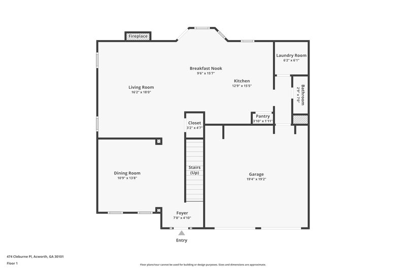 2,680/Mo, 474 Cleburne Pl Acworth, GA 30101 Floor Plan View