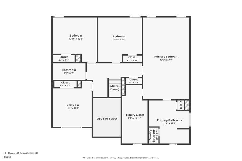 2,680/Mo, 474 Cleburne Pl Acworth, GA 30101 Floor Plan View 2