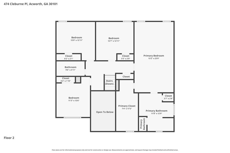 2,655/Mo, 474 Cleburne Pl Acworth, GA 30101 Floor Plan View 2