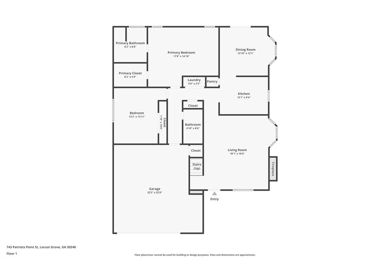 1,605/Mo, 743 Patriots Point St Locust Grove, GA 30248 Floor Plan View
