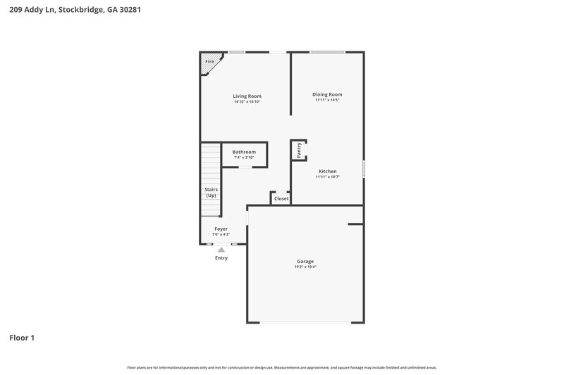 1,965/Mo, 209 Addy Ln Stockbridge, GA 30281 Floor Plan View