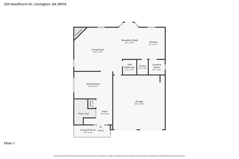 1,995/Mo, 225 Hazelhurst Dr Covington, GA 30016 Floor Plan View
